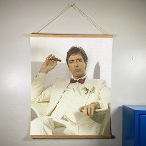 Scarface Tony Montana Canvas Wooden Gold Hanger